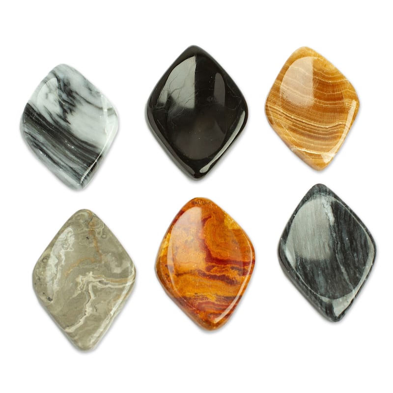 Novica Handmade Elegance Amulet Stress-Relieving Stones (Pair)