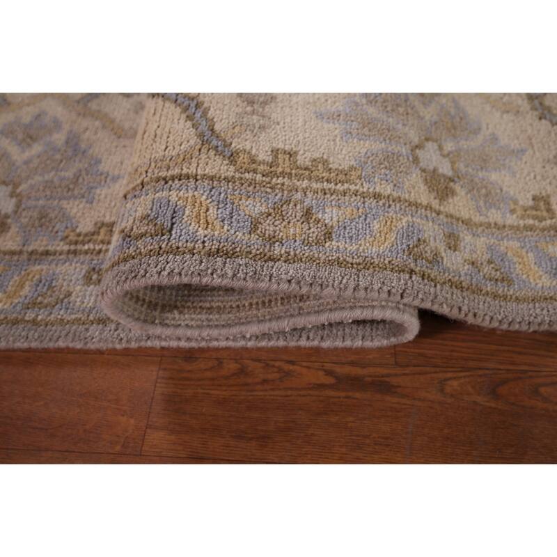Earth Tone Oushak Indian Area Rug Handmade Transitional Wool Carpet - 8'0"x 9'9"