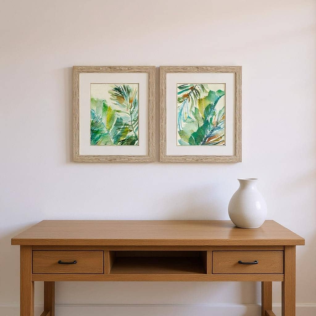 HomeRoots Set Of Two Paradise Memory Brown Framed Wall Art