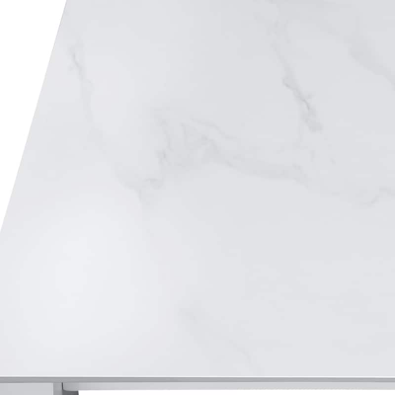 Alexa Outdoor Aluminum Dining Table, White