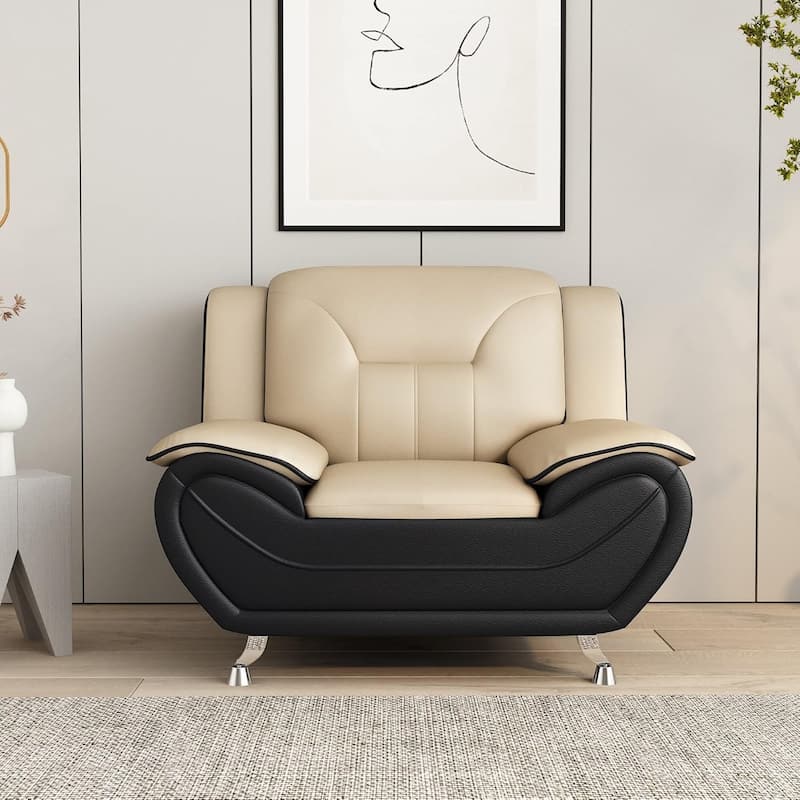 Sanuel 47.3" Wide Faux Leather Club Chair