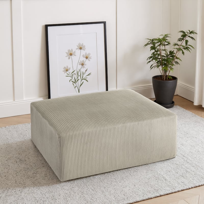 Corduroy Upholstered Modular Sectional Sofa with Ottoman
