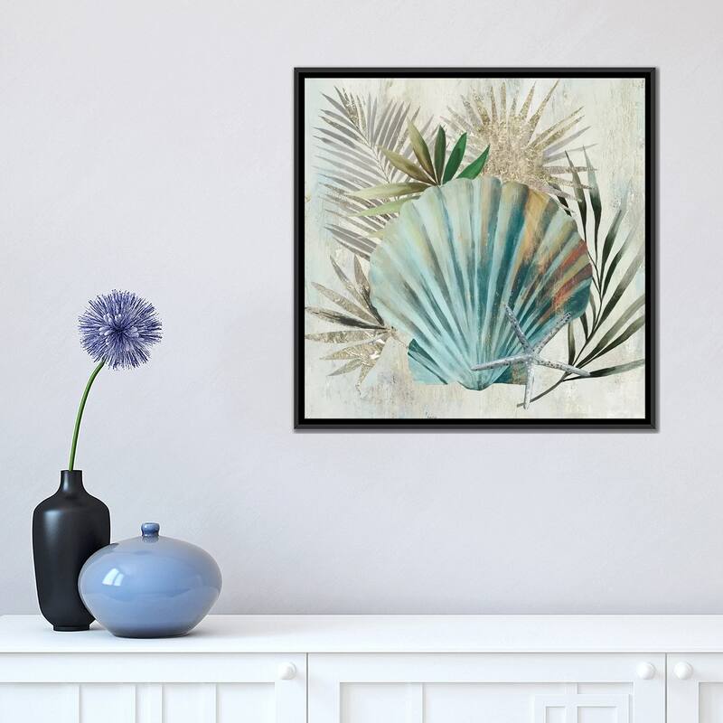 iCanvas "Turquoise Shell I" by Aimee Wilson Framed Canvas Print