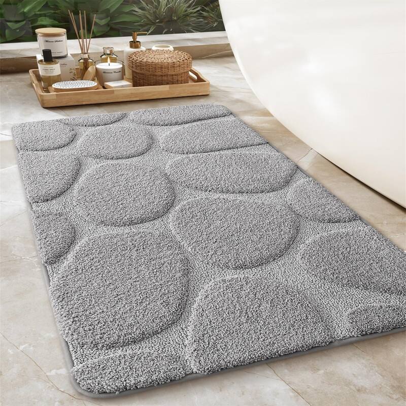 Bathroom Rugs Non Slip - Light Grey