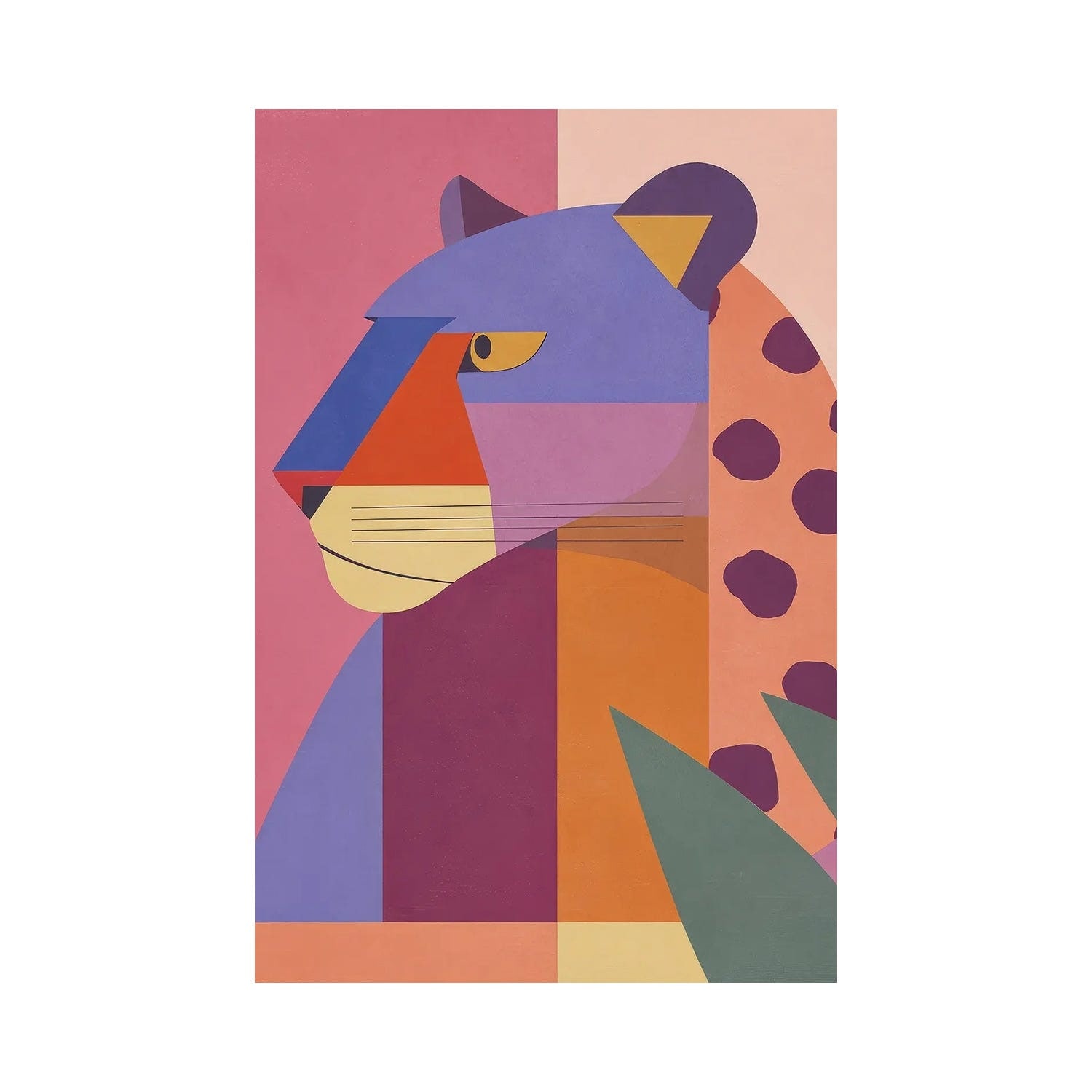 "Abstract Leopard Portrait" by Gaite Canvas Print