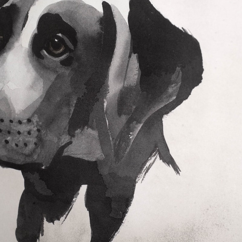 Small Inked Dogs I Framed Art Print