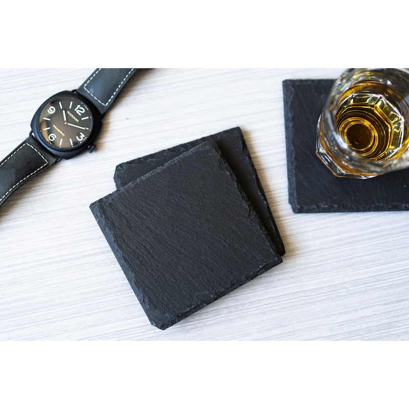 Caddy Bay Collection Slate Coaster - Set of 4 - Square Slate