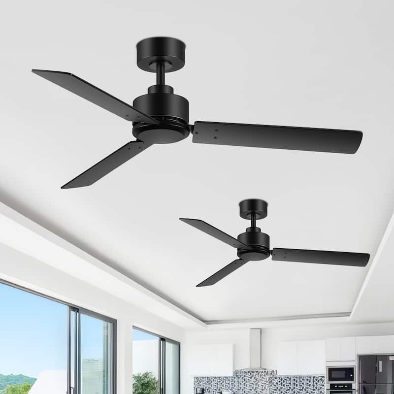 48-in Indoor Black Large Ceiling Fan without Light(3-Blade) - 2 PCS