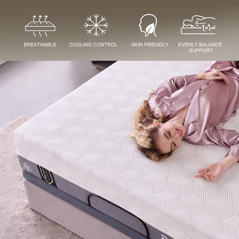 Renanim Hybrid Foam Mattress-in-a-Box, Cooler Sleep, Breathable, Supportive, Pressure Relief