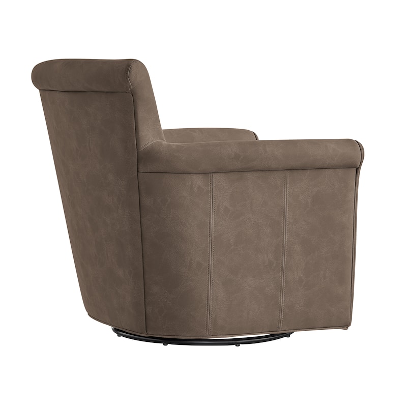Whitby Faux Leather Swivel Accent Chair