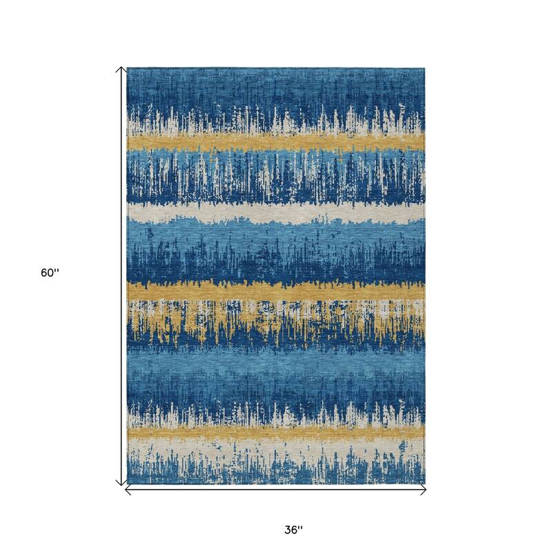 HomeRoots Striped Transitional Rectangle Outdoor Rug