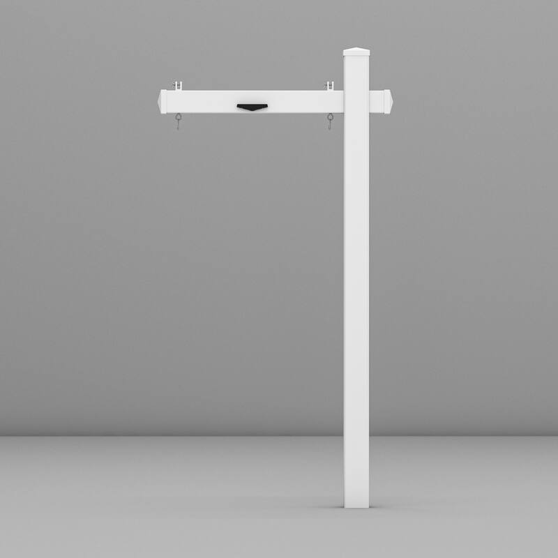 Real Estate Sign Post with Solar Lights, PVC Yard Sign with Iron Ground Stake
