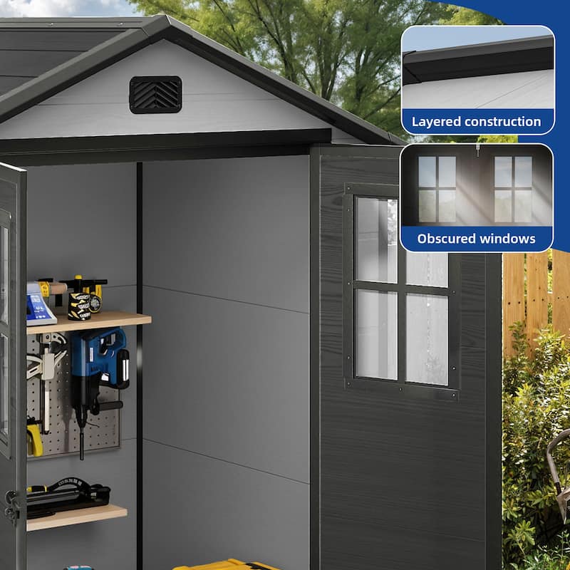 6x4.4 FT Outdoor Resin Storage Shed