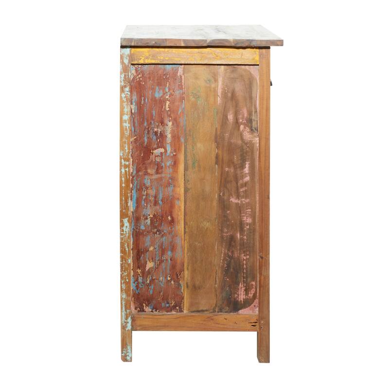 Wood Handmade 3 Door and 3 Drawer Cabinet - Brown - Roche River Decor - 18"Wx36"Lx36"H
