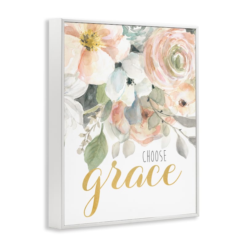 Stupell Choose Grace on Florals Framed Giclee Art Design By Carol Robinson