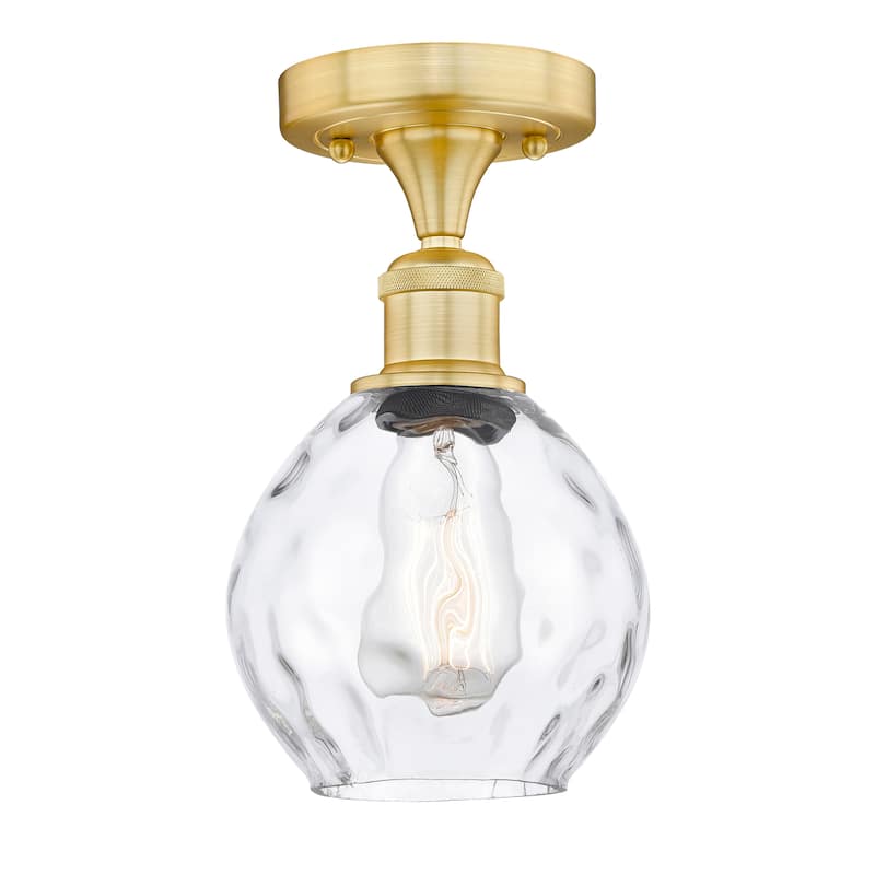 Innovations Lighting Waverly - 1 Light 6" Semi-Flush Mount - Clear/Satin Gold