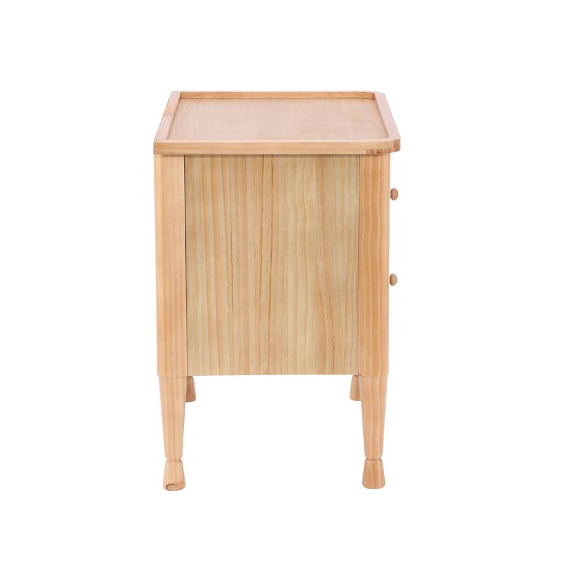 Christopher Knight Home - Modern Minimalist 23.62" Nightstand with Roller Glide Drawers & Tray Top, Versatile Home Use
