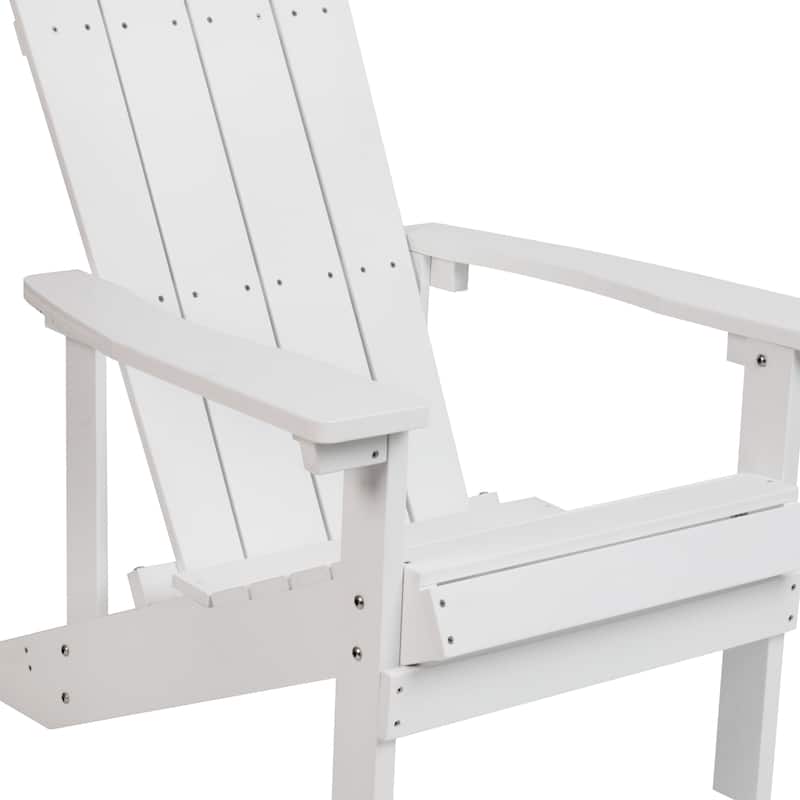 Outdoor All-Weather Poly Resin Wood Adirondack Chairs (Set of 2)