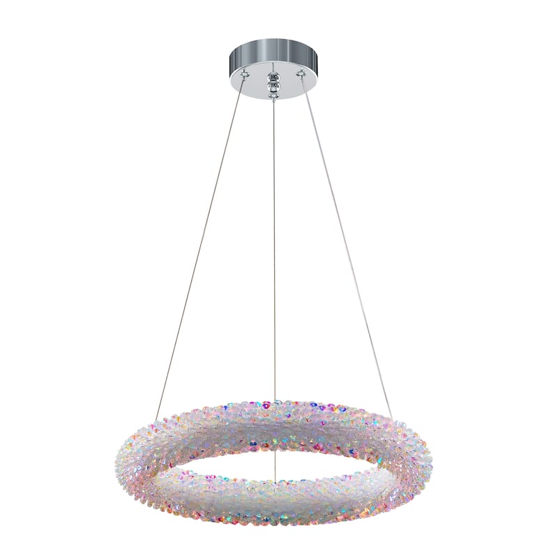 Crystal Chandelier Ceiling Pendant Light Fixture - 15.7"