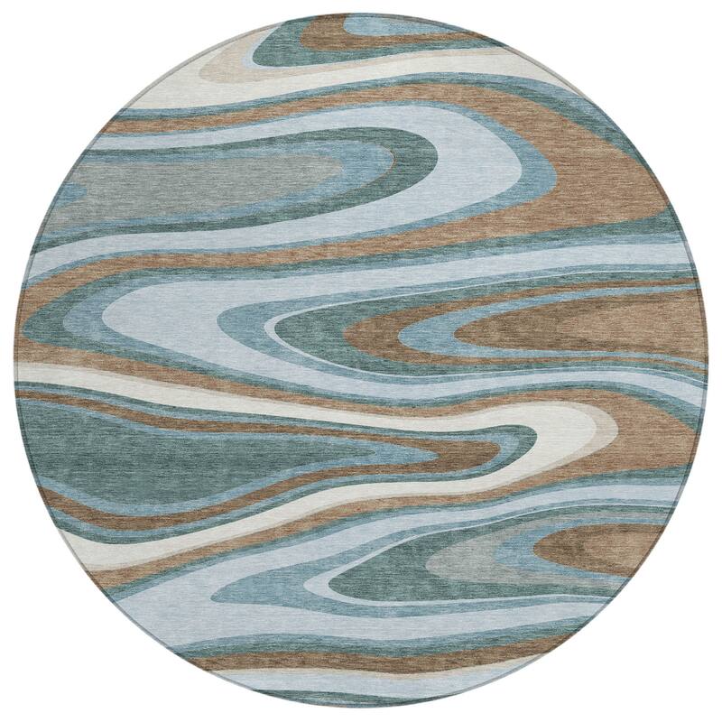 Machine Washable Indoor/ Outdoor Abstract Busey Chantille Rug