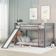 preview thumbnail 9 of 11, Full over Full Low Bunk Bed with Slide and Ladder
