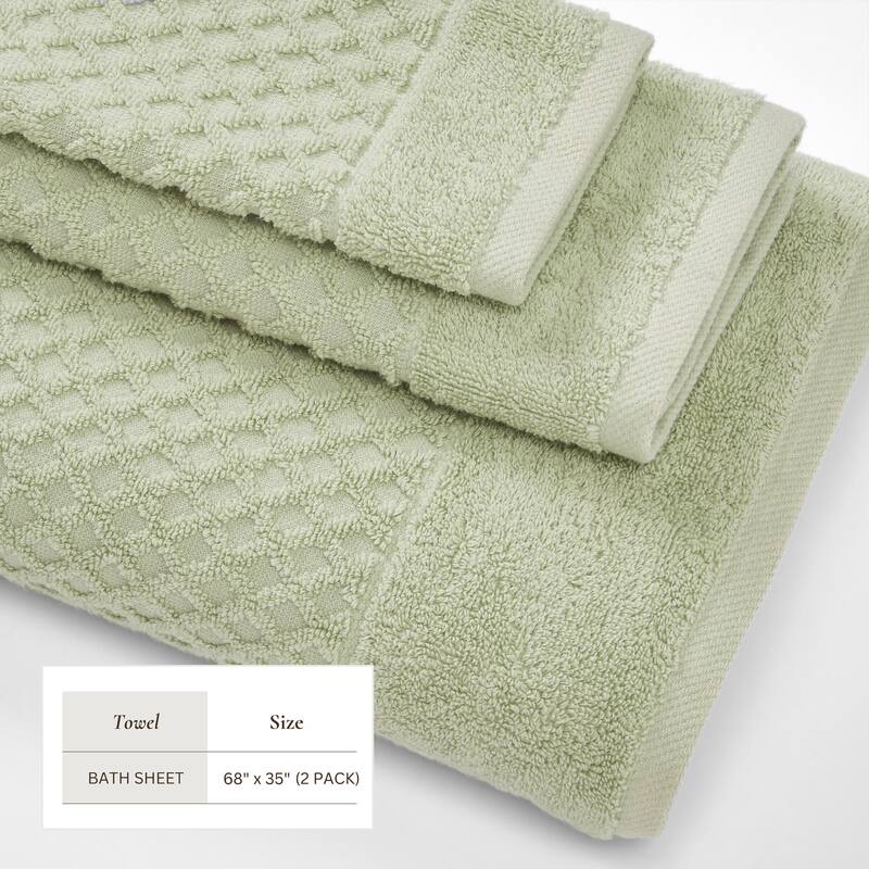 Linery & Co. Cotton Diamond Waffle Texture Bath Towels