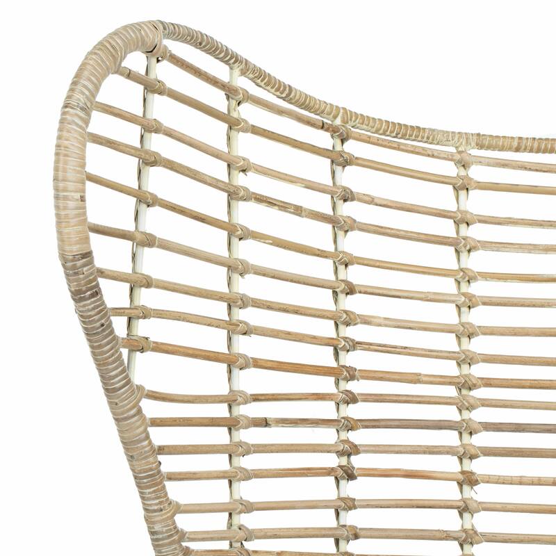 SAFAVIEH Sahira Rattan Wingback Arm Chair Washed - 31.7" x 28.4" x 40.2" - 32Wx28Dx40H