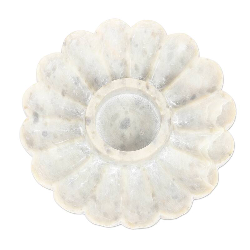 NOVICA Handmade Blossom Glory Soapstone Tealight Holder Bed Bath