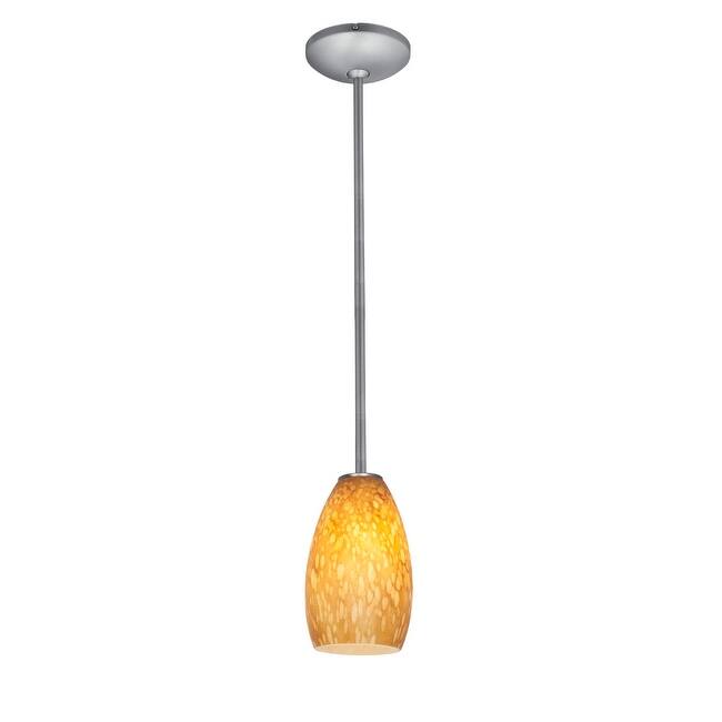 Access Lighting Janine 1 Light Brushed Steel Downrod Pendant