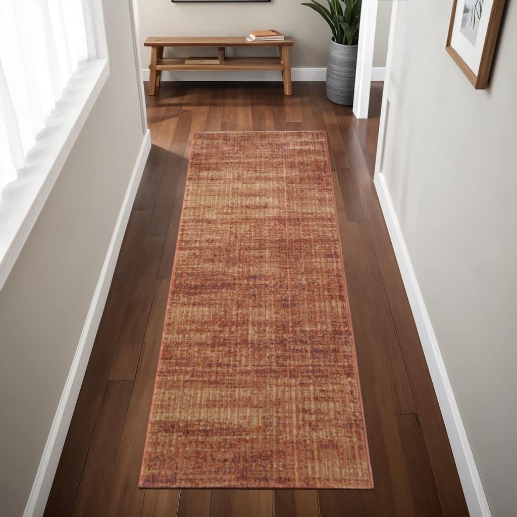 HomeRoots Solid Color Casual Runner Area Rug - 87.00 in. x 30.00 in. x 0.47 in.