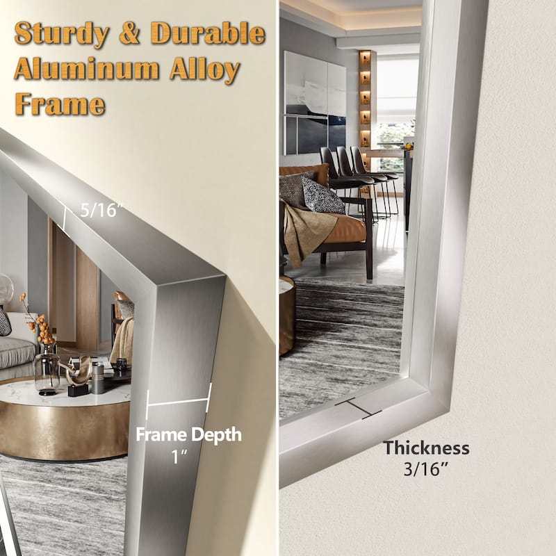 QuivaraView Wall Mounted Aluminum Frame Bathroom Vanity Mirror