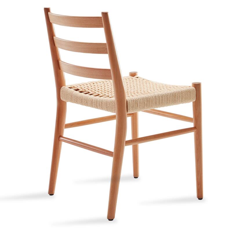 Dining Chairs Set of 2, Woven Rope Seat with Sturdy Metal Frame, Mid Century Modern Dining Room Chairs for Kitchen