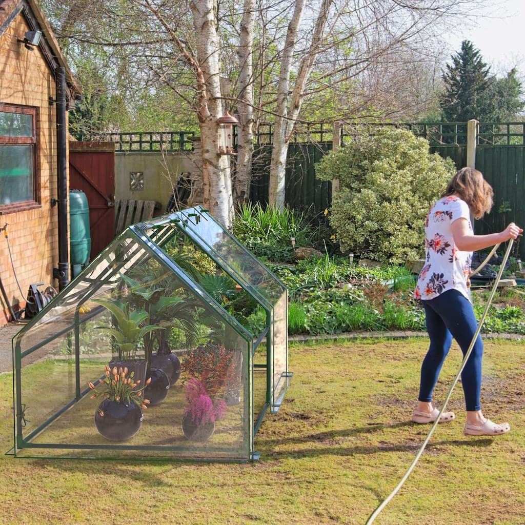 Mini Outdoor Greenhouse for Plants Vegetables Fruits Flowers Portable Garden Greenhouse with Roll-Up Doors - 70.86*33.46*37.4in