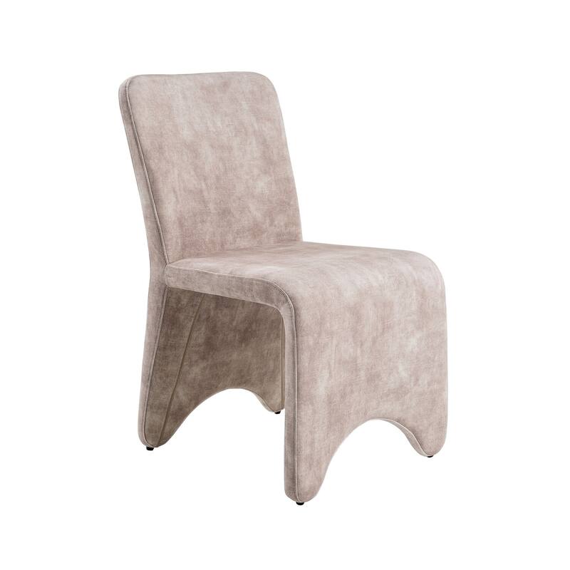 Brown/Beige Polyester Upholstered Metal Frame Dining Chair, Set of 2, Sturdy Dining Chair for Dining Rooms - 17.5
