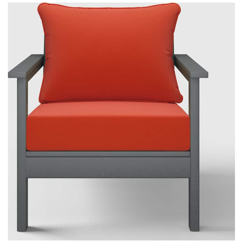 Birchwood All Weather HDPE Outdoor Patio Gray Deep Seating Conversation Set With Cushions (2-Piece)