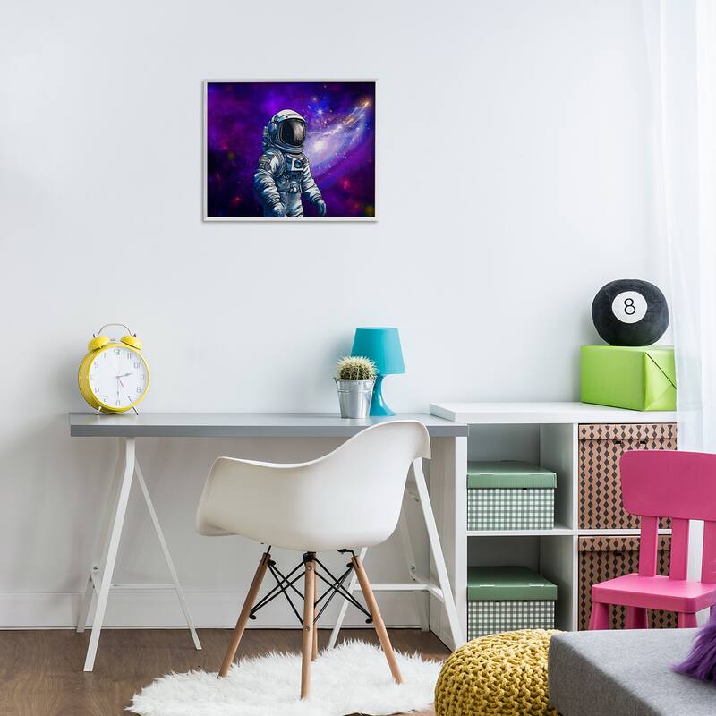 Stupell Astronaut with Swirling Galaxy Framed Giclee Art Design By Jesse Keith