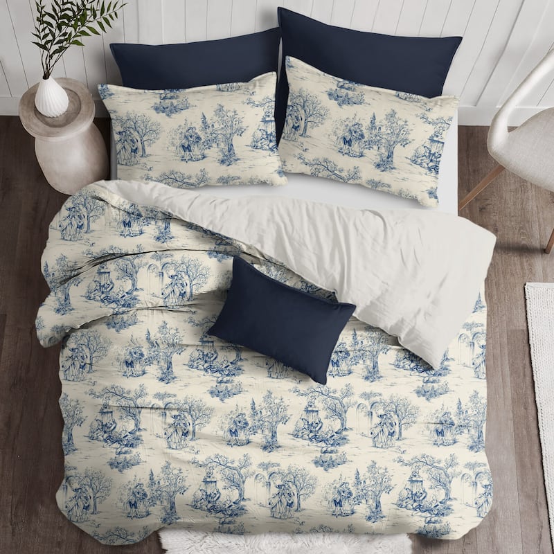 Archamps Toile Blue Comforter and Pillow Sham(s) Set - On Sale - Bed ...