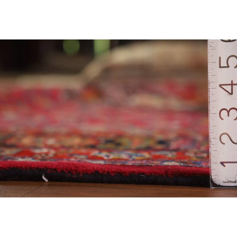 Hand Knotted Oriental 100% Wool Carpet Traditional Floral Red Mashad Area Rug - 16' 4'' X 10' 0''