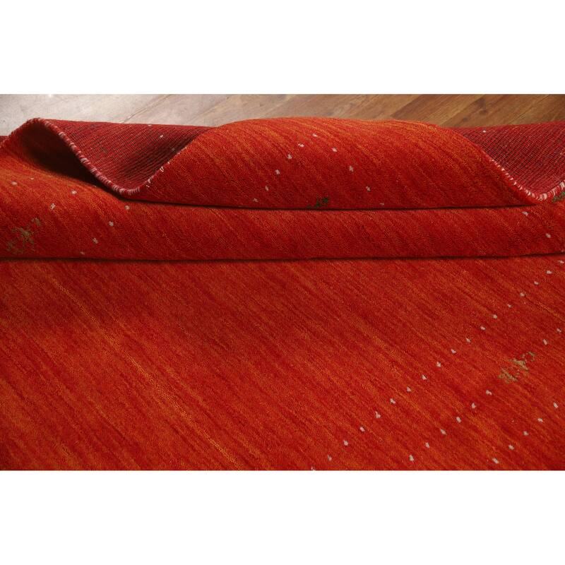 Hand Knotted Oriental 100% Wool Carpet Tribal Tribal Oranges & Rust Gabbeh Area Rug - 8' 0'' X 5' 0''