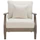 SAFAVIEH Couture Freida Wood Patio Arm Chair - 31.4" W x 35.6" L x 32.6" H - 31"W x 36"D x 33"H