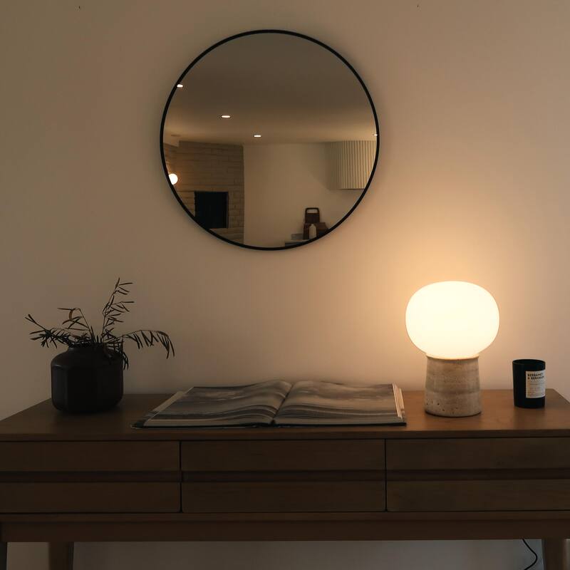 Brightech Neptune 12 in. Mid-Century Modern Gradient Dimmable Integrated LED Bedside Table Lamp