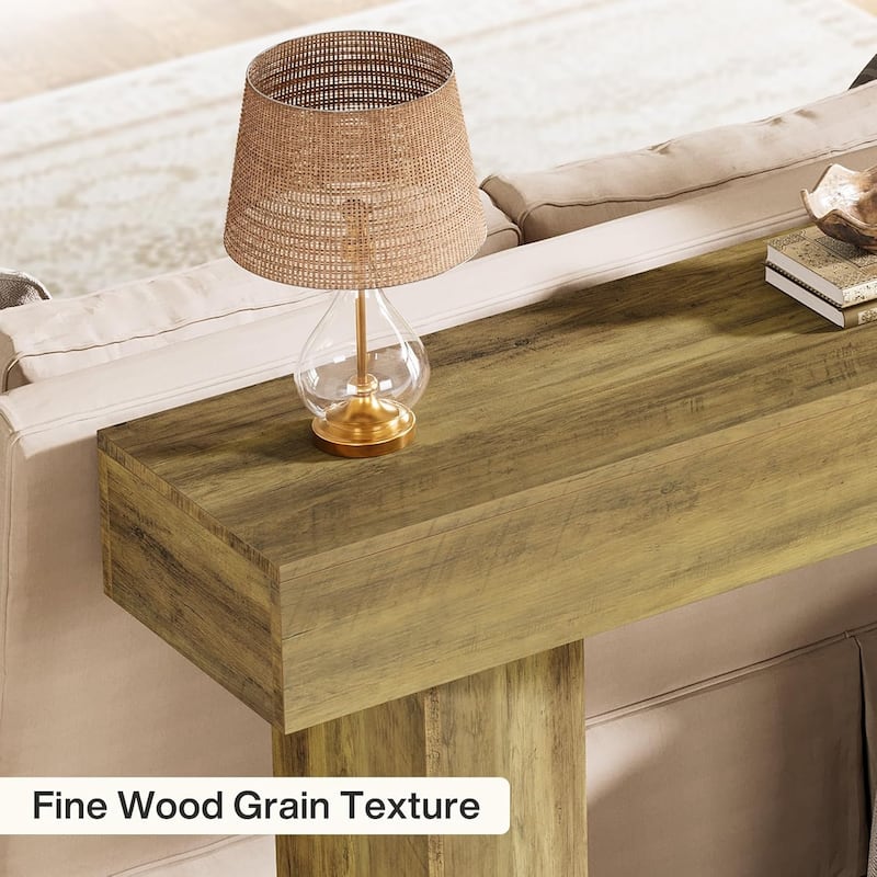 63 Inches Farmhouse Console Table, Narrow Long Sofa Table Behind Couch