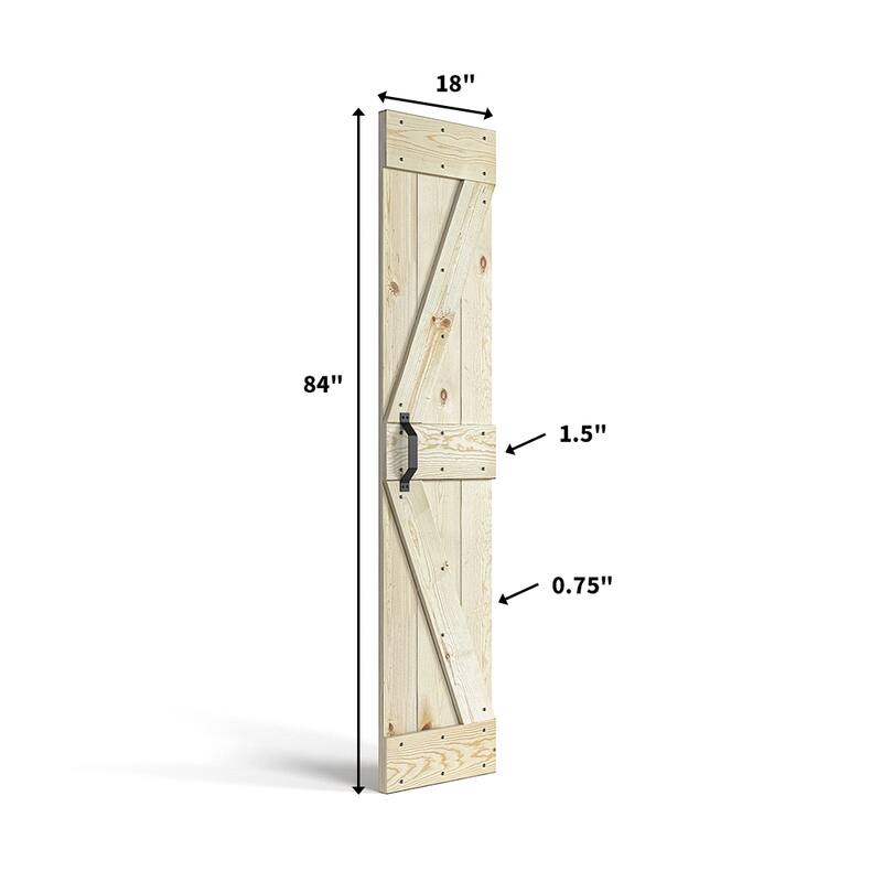 Coast Sequoia 30in./36in./48in./60in./72in. x 84in. Embossing Pine Wood Bi-Fold Barn Door With Sliding Hardware Kit