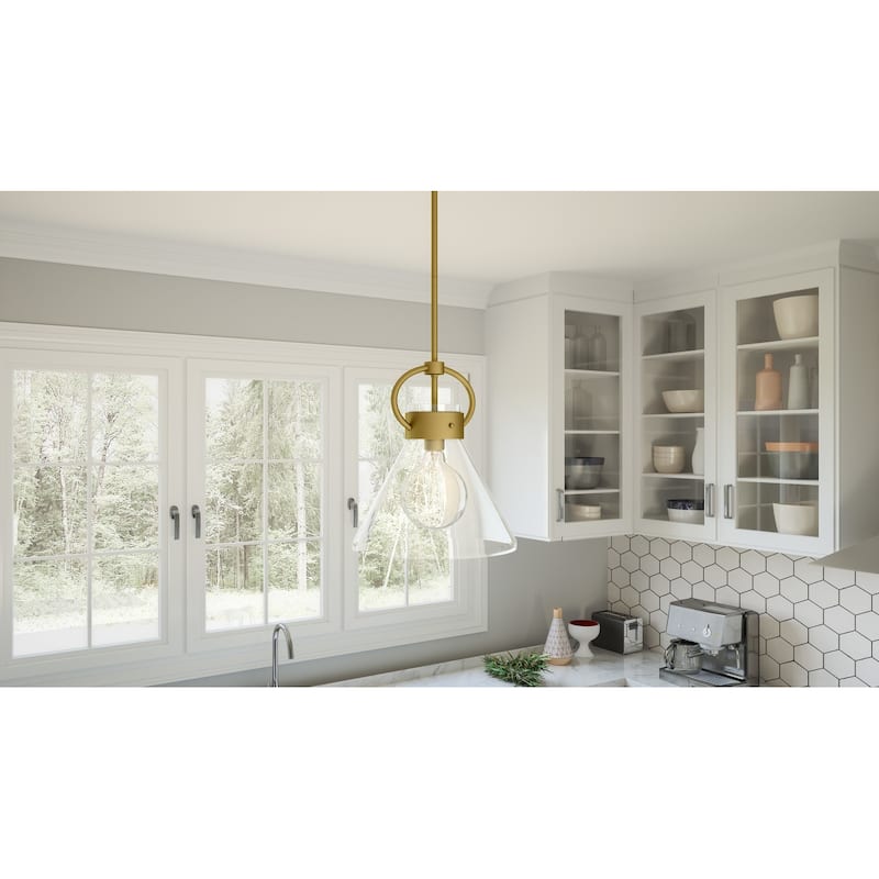 Webster 1-Light Weathered Brass Mini Pendant