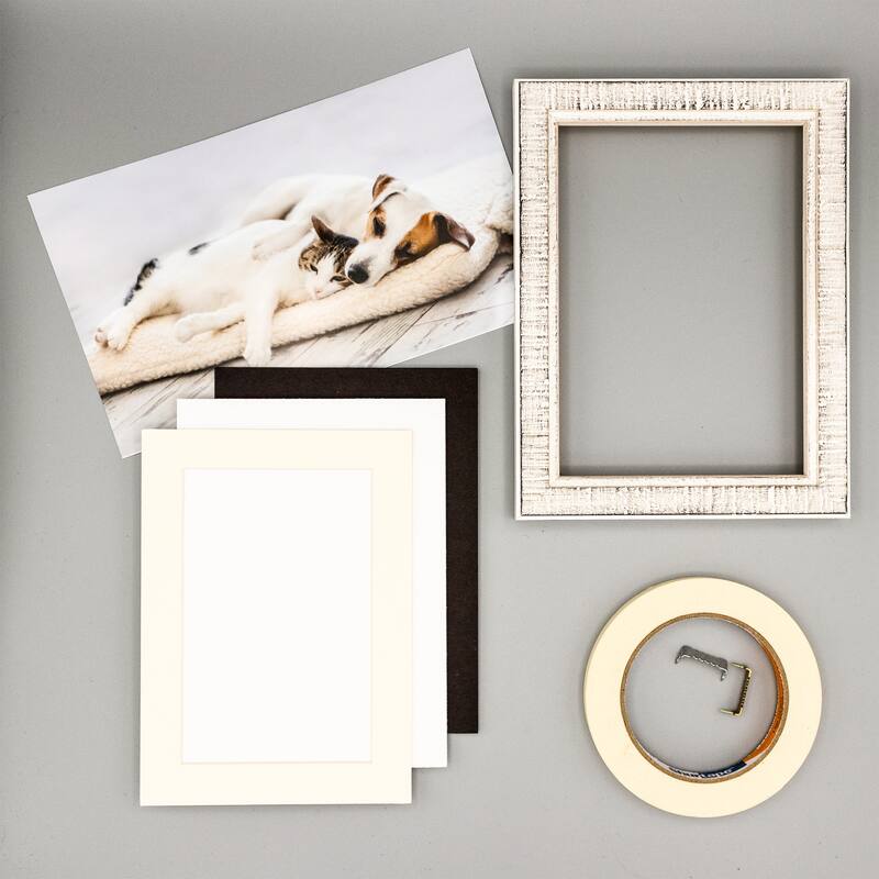 8x10 Mat for 6x8 Photo Textured Cream Matboard for Frames Measuring 8