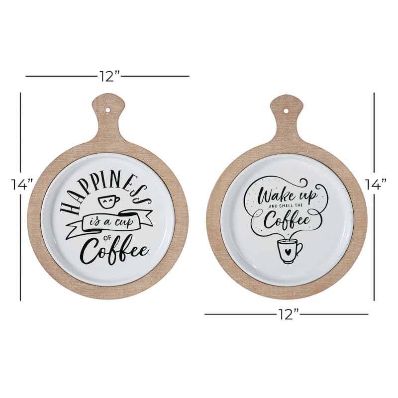 White Iron Farmhouse Wall Decor Food and beverage (Set of 2)