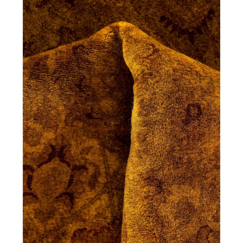 Overdyed One-of-a-Kind Hand-Knotted Area Rug - Gold - 5' 1" x 5' 1"