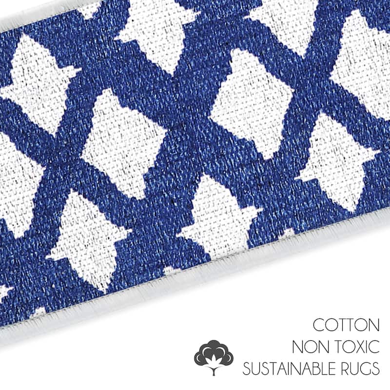 SussexHome Floral Design 9" X 28" Stair Treads - 70% Cotton Anti-Slip Carpet Strips for Indoor Stairs-with Double Adhesive Tape