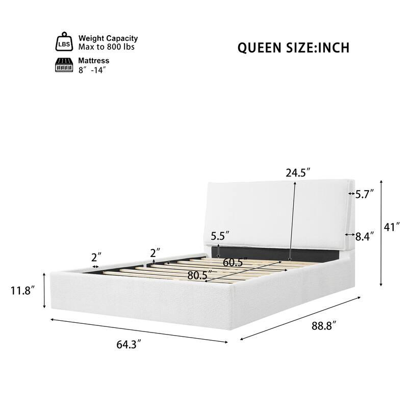 Christopher Knight Home - Ergonomic Boucle Upholstered Platform Bed Frame