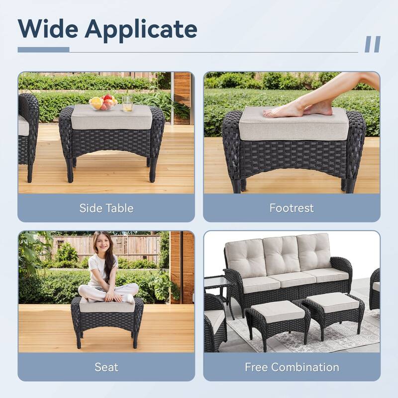 Gymojoy Outdoor Wicker Patio Furniture Loveseat Glider & Chair Set